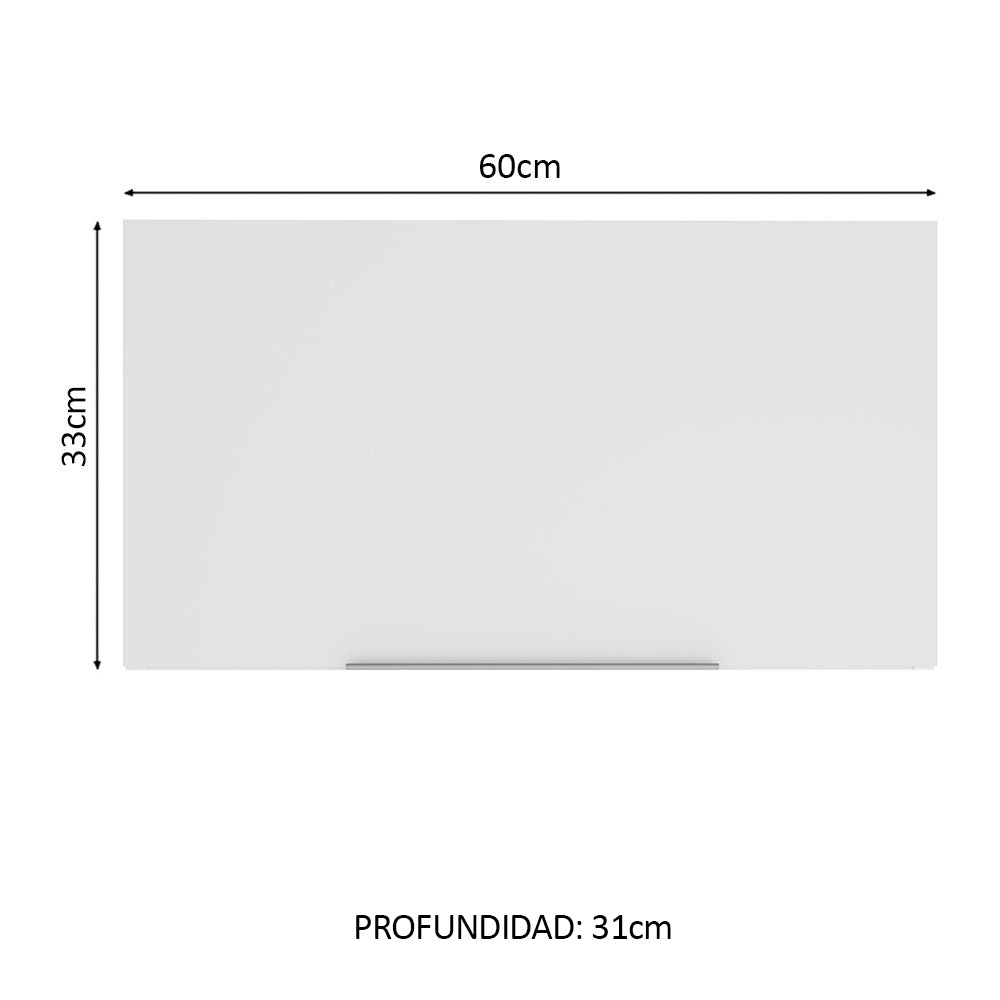 Alacena Cocina 60 cm 1 Puerta Abatible Marrón/Blanco Stella Madesa