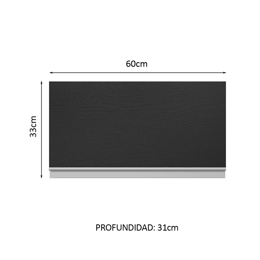 Alacena Cocina 100% MDF 60 cm 1 Puerta Abatible Blanco/Negro Acordes Madesa