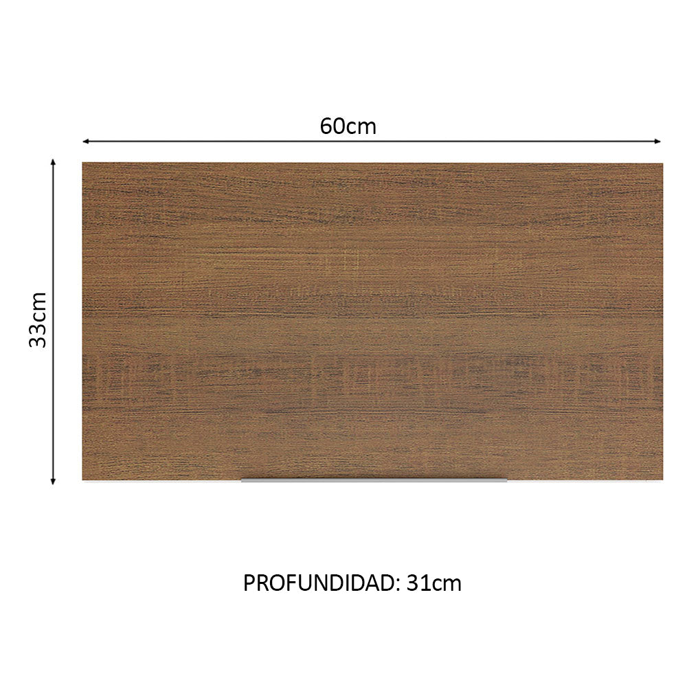 Alacena Cocina 60 cm 1 Puerta Abatible Blanco/Marrón Stella Madesa