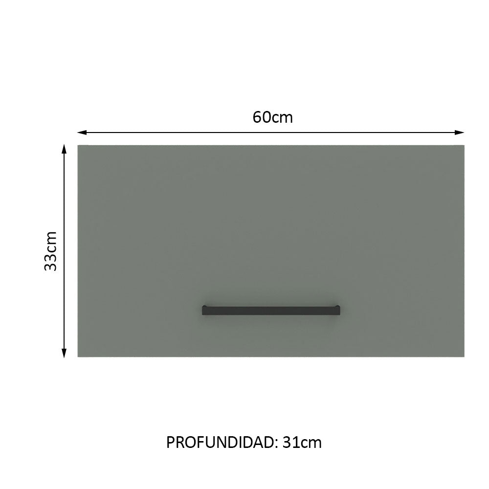 Alacena 60 cm 1 Puerta Agata Blanco/Gris