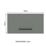 Alacena 60 cm 1 Puerta Agata Blanco/Gris