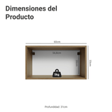 Alacena Cocina 60 cm 1 Puerta Abatible Marrón/Blanco Aterciopelado Lux Madesa