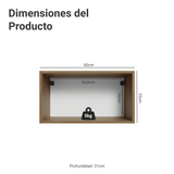 Alacena 60 cm 1 Puerta Puerta Rebatible Marrón/Verde Vik Madesa
