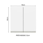 Alacena 70 cm 2 Puertas Marrón/Blanco Glamy Madesa