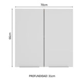 Alacena Cocina 70 cm 2 Puertas Marrón/Blanco Stella Madesa