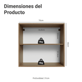 Alacena 70 cm 2 Puertas Marrón/Blanco Vik Madesa