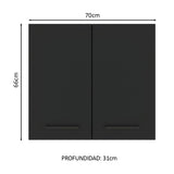 Alacena Cocina 70 cm 2 Puertas Marrón/Negro Agata Madesa