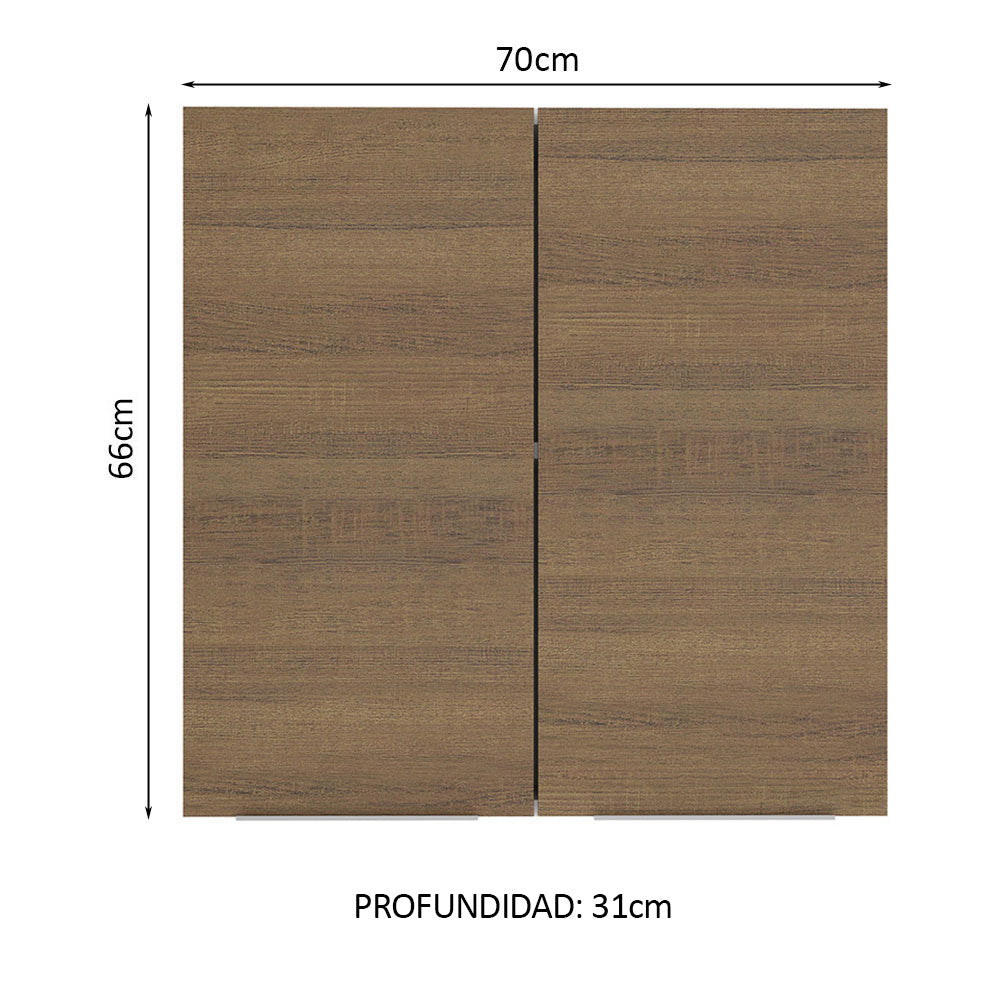Alacena Cocina 70 cm 2 Puertas Blanco/Marrón Stella Madesa