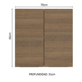 Alacena Cocina 70 cm 2 Puertas Blanco/Marrón Stella Madesa