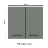 Alacena Cocina 70 cm 2 Puertas Blanco/Gris Agata Madesa