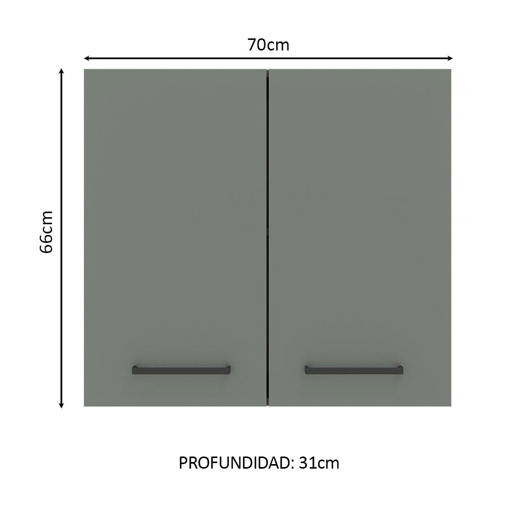 Alacena Cocina 70 cm 2 Puertas Marrón/Gris Agata Madesa
