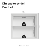 Alacena Cocina 70 cm 2 Puertas Blanco/Blanco Aterciopelado Lux Madesa