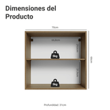 Alacena Cocina 70 cm 2 Puertas Marrón/Blanco Aterciopelado Lux Madesa
