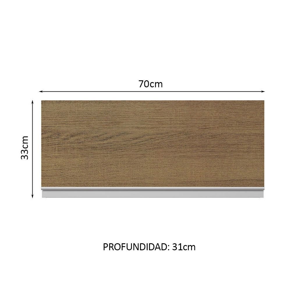Alacena Cocina 100% MDF 70 cm 1 Puerta Abatible Blanco/Marrón Acordes Madesa