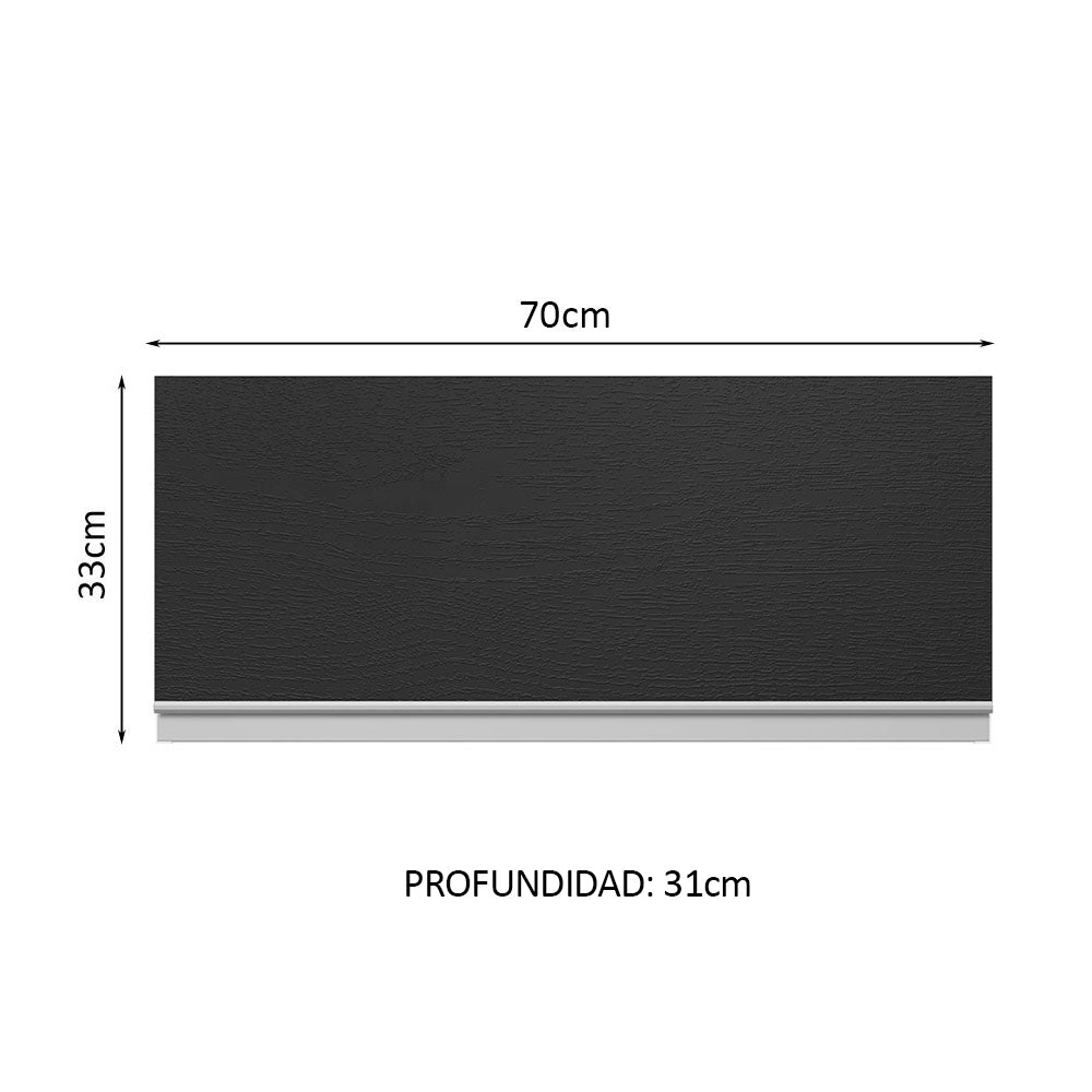 Alacena Cocina 100% MDF 70 cm 1 Puerta Abatible Blanco/Negro Acordes Madesa