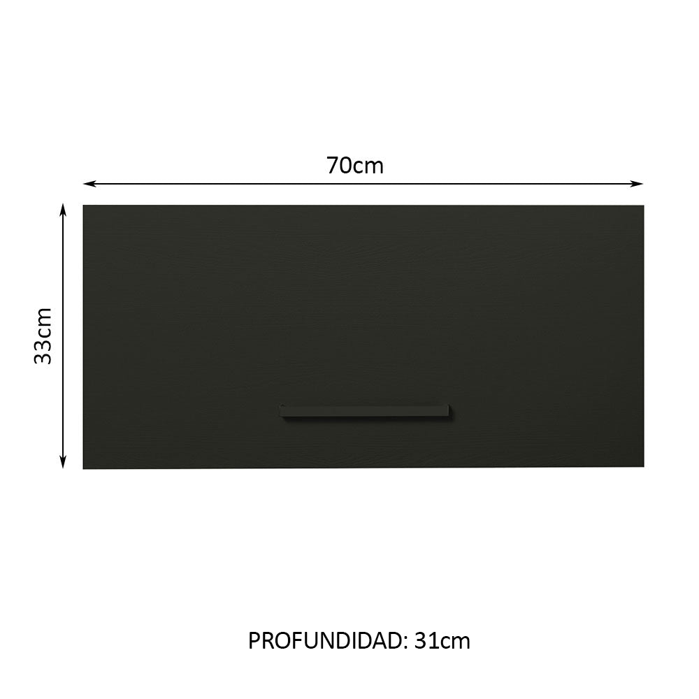 Alacena 70 cm 1 Puerta Agata Marrón/Negro