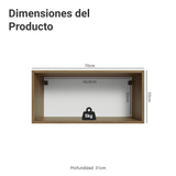 Alacena Cocina 70 cm 1 Puerta Marrón/Blanco Aterciopelado Lux Madesa