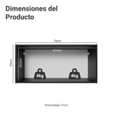 Alacena 70 cm con 1 Puerta Rebatible Negro Pieta Madesa