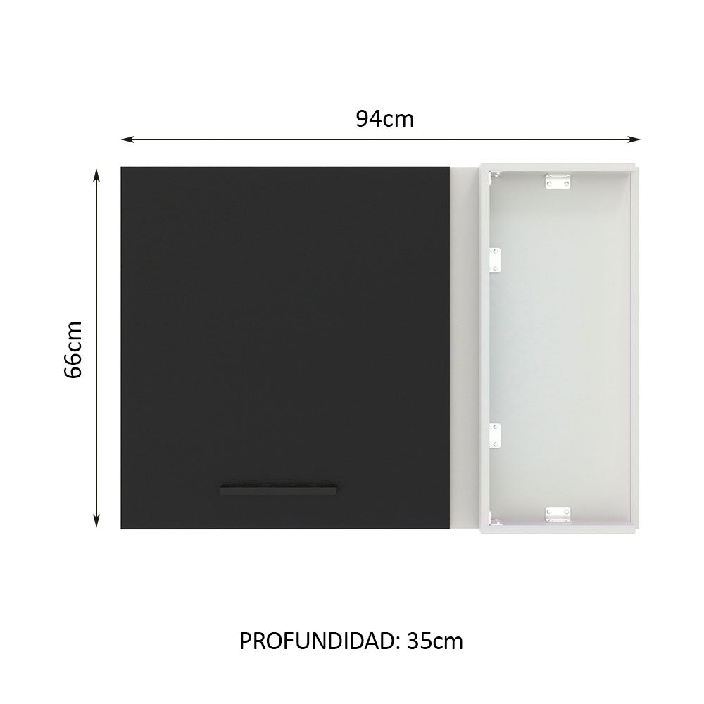 Alacena 94 cm 1 Puerta Agata Blanco/Negro