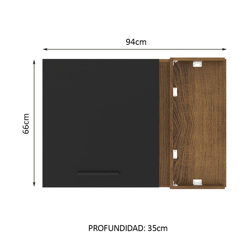 Alacena 94 cm 1 Puerta Agata Marrón/Negro