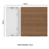 Alacena 94 cm 1 Puerta Stella Blanco/Marrón