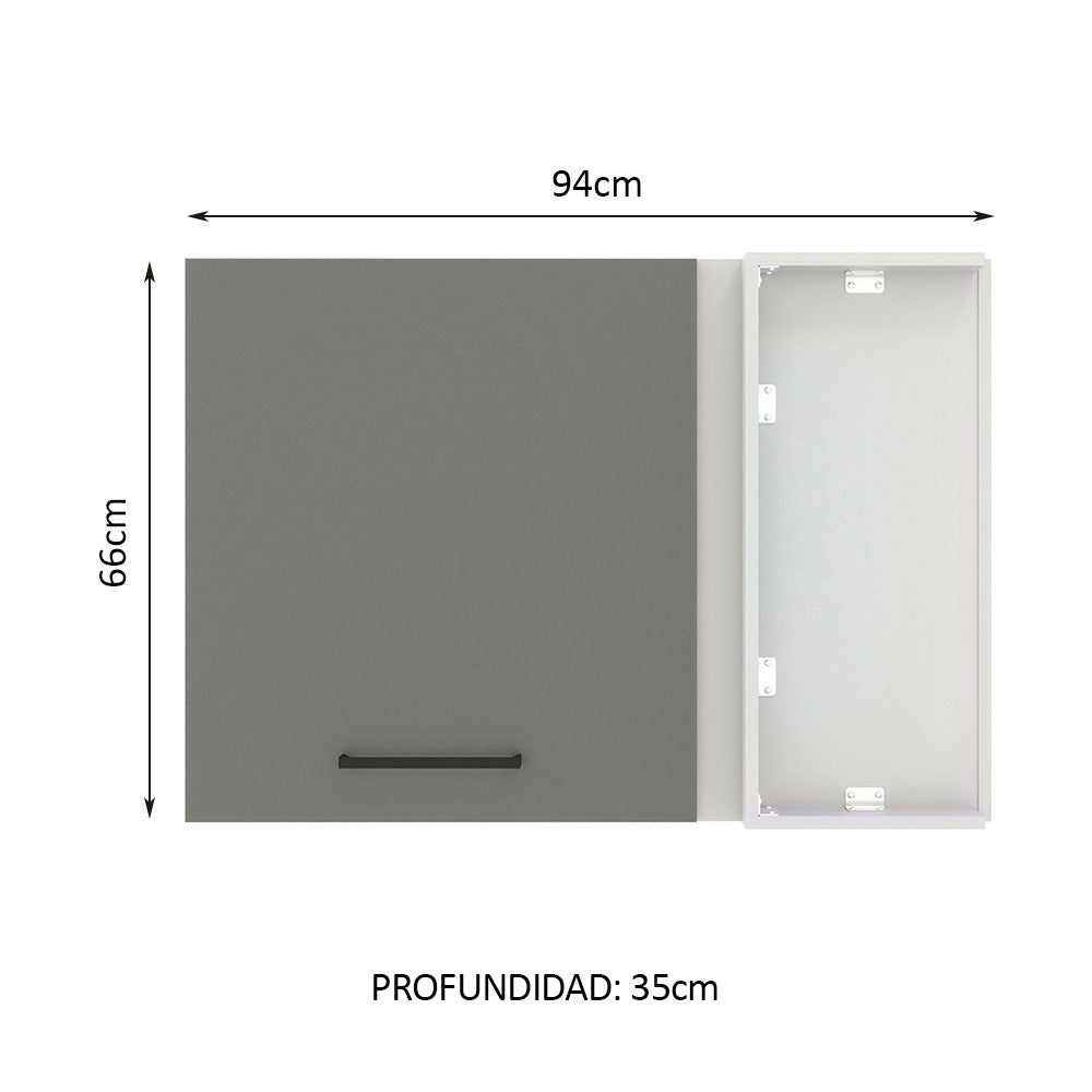 Alacena 94 cm 1 Puerta Agata Blanco/Gris