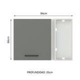 Alacena 94 cm 1 Puerta Agata Blanco/Gris