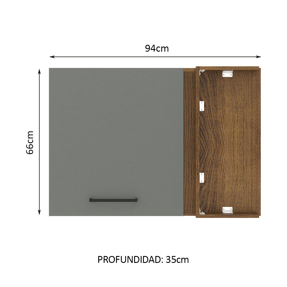 Alacena 94 cm 1 Puerta Agata Marrón/Gris