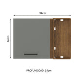 Alacena 94 cm 1 Puerta Agata Marrón/Gris