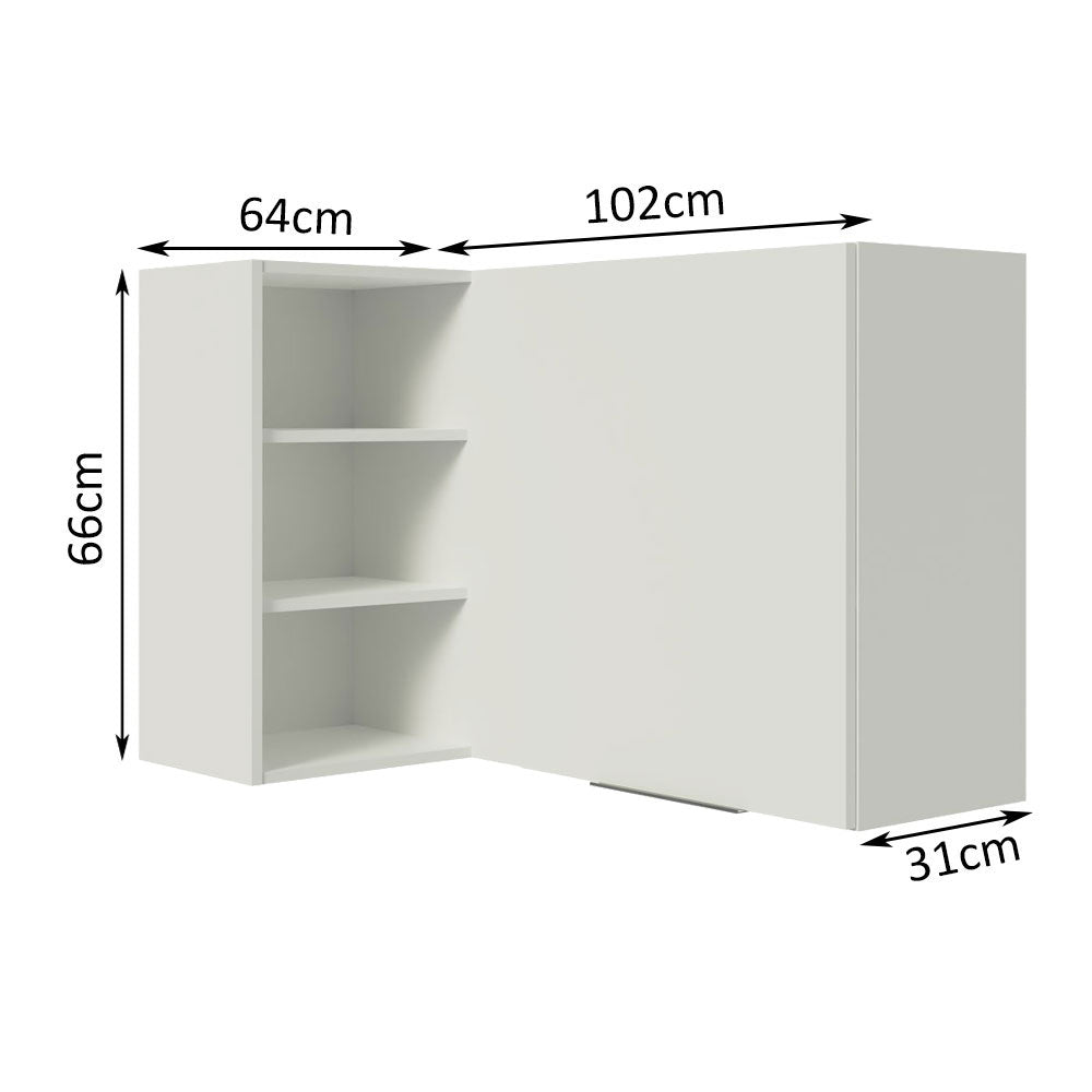 Alacena Cocina Esquinera 1 Puerta para línea de 60 cm de Profundidad Blanco Stella Madesa