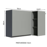 Alacena Esquinero 1 Puerta Nice Gris