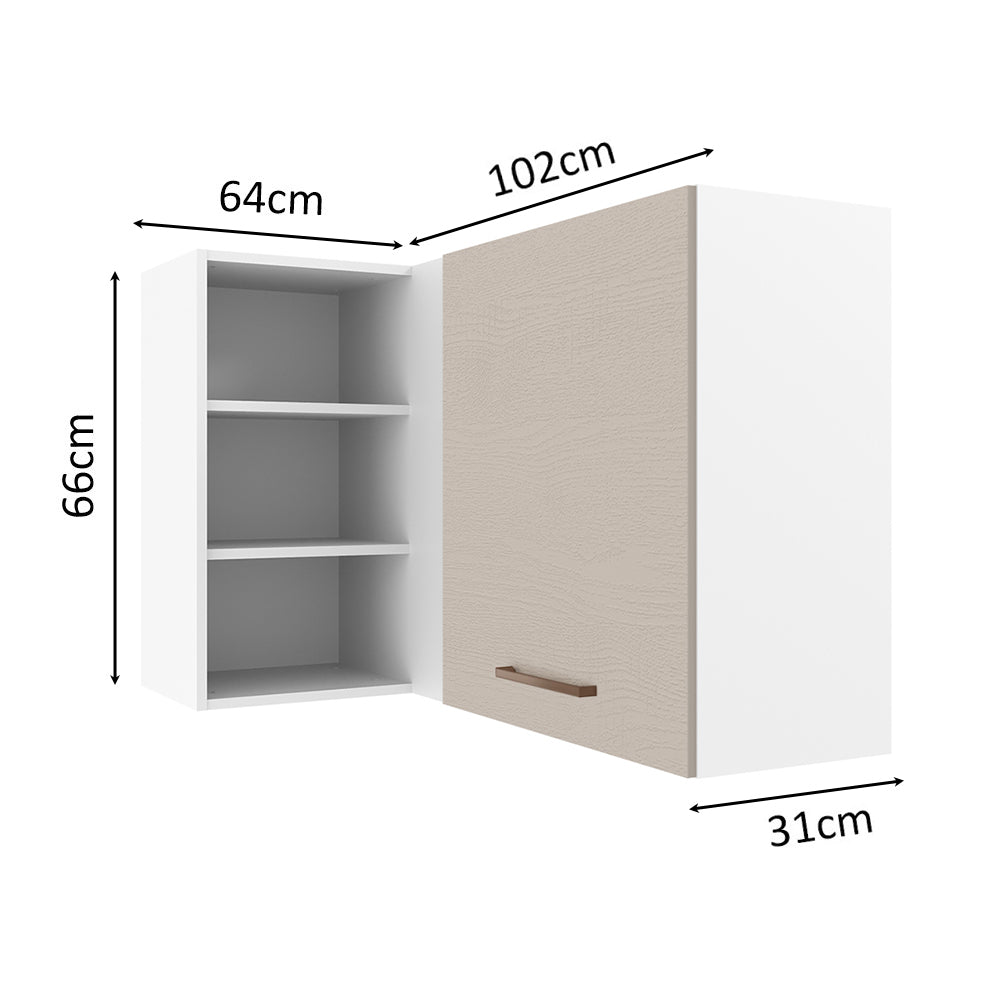 Alacena 102 cm 1 Puerta Agata Blanco/Crema