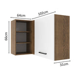 Alacena 102 cm 1 Puerta Agata Marrón/Blanco
