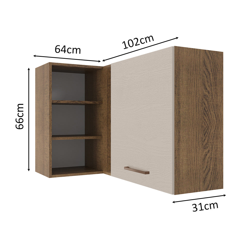 Alacena 102 cm Agata Marrón/Crema