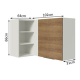 Alacena Cocina Esquinera 1 Puerta para línea de 60 cm de Profundidad Blanco/Marrón Stella Madesa