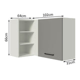 Alacena 102 cm 1 Puerta Agata Blanco/Gris
