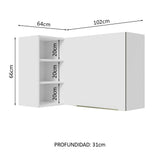 Alacena 102 cm 1 Puerta Lux Blanco/Blanco