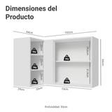 Alacena esquinero Para Linha 60 cm de Profundidade Blanco/Verde Vik Madesa