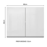 Alacena Cocina 100% MDF 80 cm 2 Puertas Blanco Brillante Acordes Madesa