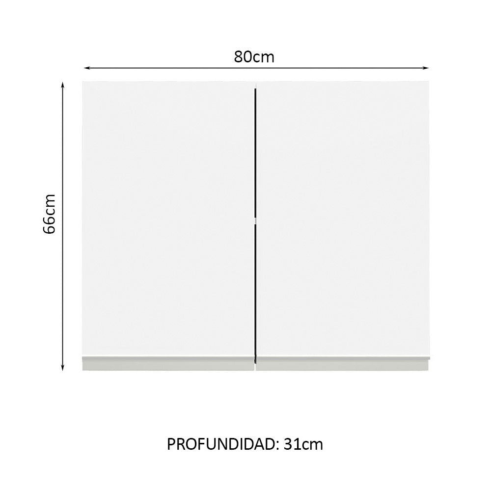Alacena 2 Puertas 2 Compartimentos Madesa - 80 Cm