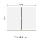 Alacena 2 Puertas 2 Compartimentos Madesa - 80 Cm