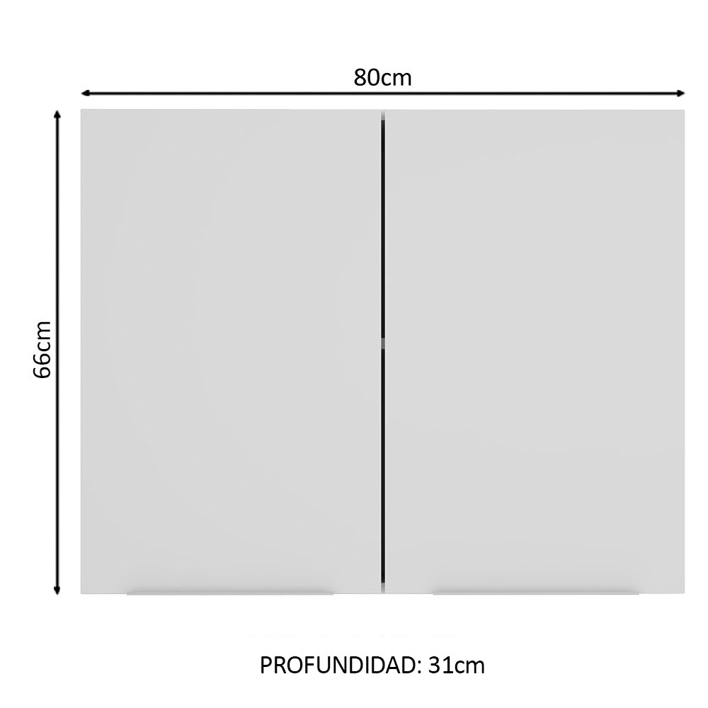 Alacena Cocina 80 cm 2 Puertas Blanco Stella Madesa