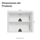 Alacena Cocina 80 cm 2 Puetas Blanco/Crema Vik Madesa
