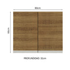 Alacena 80 cm 2 Puertas Marrón Glamy Madesa