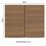 Alacena Cocina 80 cm 2 Puertas Marrón Stella Madesa