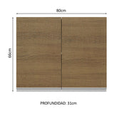 Alacena Cocina 100% MDF 80 cm 2 Puertas Blanco/Marrón Acordes Madesa