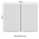 Alacena Cocina 80 cm 2 Puertas Marrón/Blanco Stella Madesa
