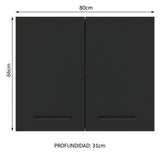 Alacena 80 cm 2 Puertas Agata Blanco/Negro