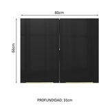 Alacena 80 cm 2 Puertas Lux Blanco/Negro