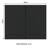 Alacena 80 cm 2 Puertas Agata Marrón/Negro